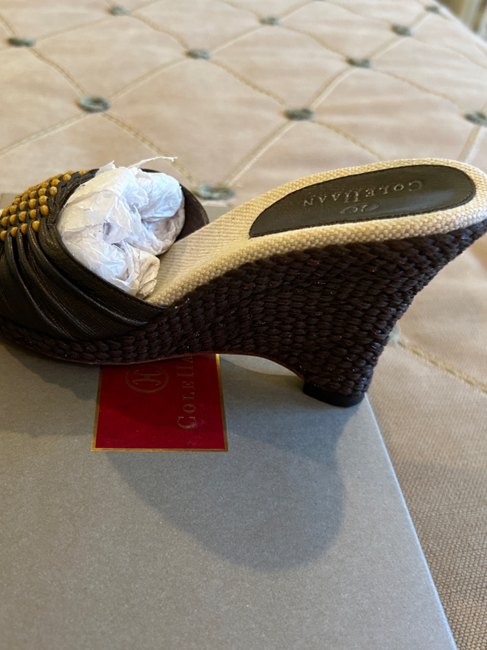 Cole Haan wedges including bag and box